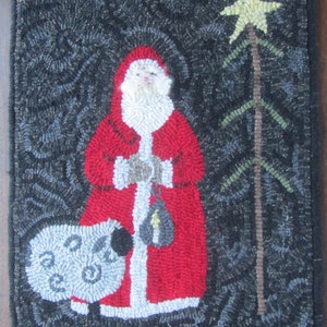 Hooked Rug Pattern for Santa & Sheep ~ Instant Download ~ Digital Pattern ~ Rug Hooking Pattern ~ pdf pattern