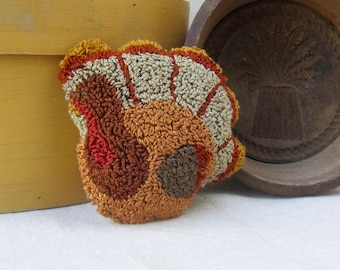 Punch Needle Pattern ~ Turkey ~ Primitive ~ Fall ~ Bowl Filler ~ punchneedle pdf pattern ~ needle punch epattern ~ Thanksgiving Punch Needle