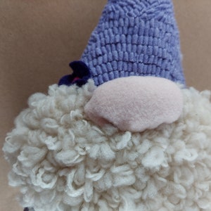 felted wool nose of hooked rug gnome