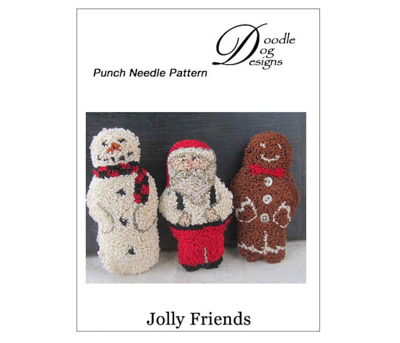 Punch Needle Pattern Santa Gingerbread Man Snowman Needle Punch pattern Embroidery PDF Instant Download Christmas punch needle image 2