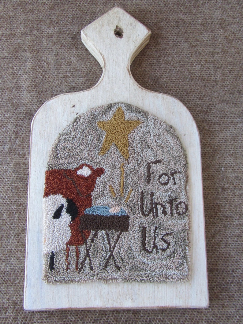 Christmas Nativity Punch Needle Kit Creche Needle Punch Pattern Crèche PunchNeedle Embroidery Sheep Cow Manger image 2