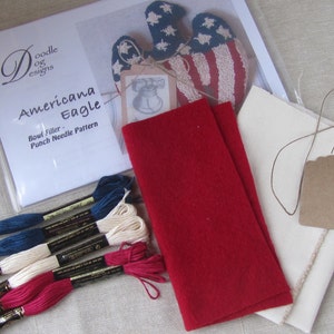 Americana Eagle Punch Needle Kit: Patriotic Folk Art Bowl Filler