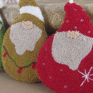 Gnome Punch Needle KIT Christmas Ornaments punchneedle pattern 3D needle punch embroidery image 8