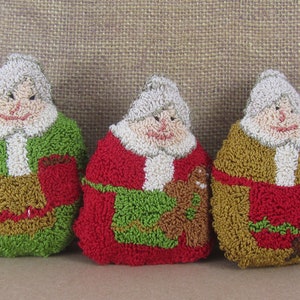 Punch Needle Pattern ~ Roly Poly Mrs. Clause ~ Needle Punch pattern ~ Punch Needle Embroidery ~ PDF Instant Download ~ Christmas punchneedle
