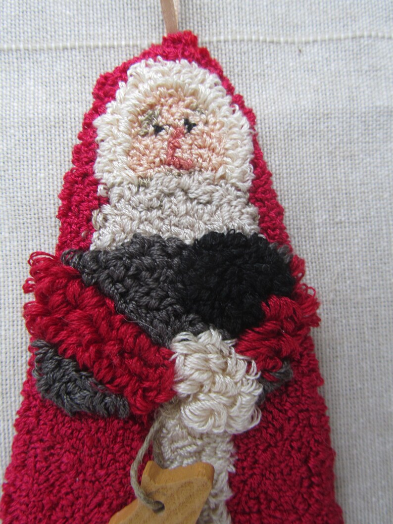 Punch Needle Pattern Santa with Sheep Ornament Christmas Santa Ornament Punchneedle pdf pattern needle punch epattern image 10