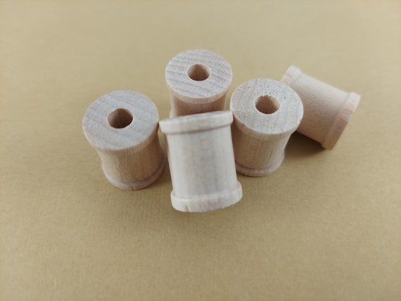 5 Wooden Spools for Crafts 3/4 X 5/8 