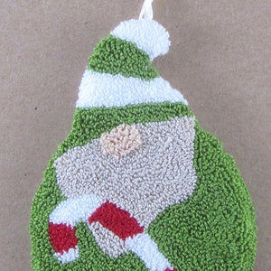 Gnome Punch Needle KIT Christmas Ornaments punchneedle pattern 3D needle punch embroidery image 4