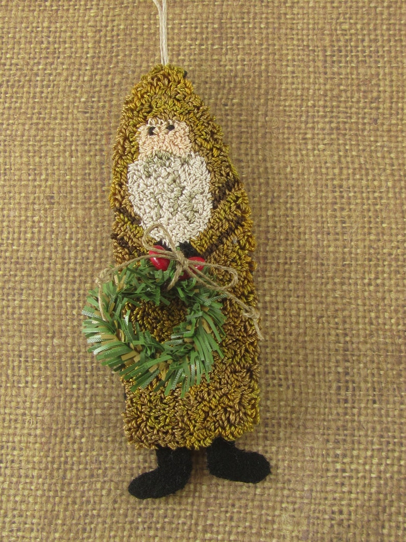 Punch Needle Pattern Primitive Santa Ornaments punchneedle pdf pattern needle punch epattern Christmas Punch Needle image 7