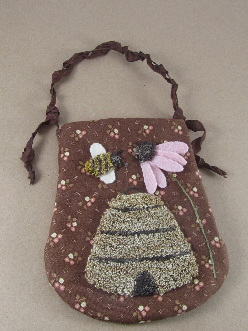 Punch Needle Punchneedle Sommer Ditty Bag Bienenstock, Blume Punchnadel PDF E-Muster E-Muster Instant Download Bild 7