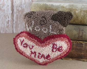 Punch Needle Pattern ~  Valentine Sheep - Bowl Filler / Shelf Sitter - punchneedle pdf pattern - needle punch e-pattern - instant download