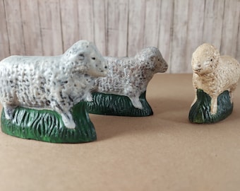 Handmade Chalkware Sheep: Primitive Folk Art Decor