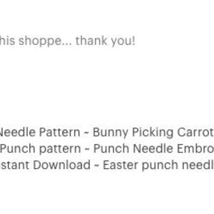 Punch Needle Pattern Bunny Picking Carrots Needle Punch image 5