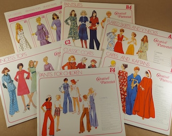 1970s Retro Fashion Ephemera Bundle - 3/4 lb | Junk Journal Supplies | Sewing Journal | Vintage Pattern Booklets | Men Women Children