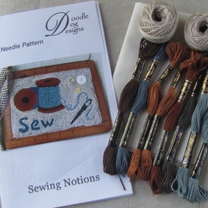 Primitive Punch Needle Kit: Sewing Notions Pattern