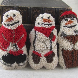 Winter Snowmen Punch Needle Embroidery Pattern: Christmas (PDF Download)