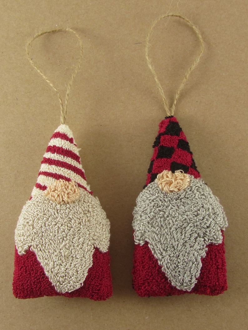 Punch Needle KIT Gnome Ornaments Punchneedle Kit Needle Etsy