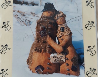 Sandy's Country Critters Snowman Craft Pattern | Sewing | Snow Couple