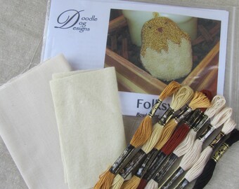 Primitive Chick Punch Needle Kit: Spring Easter Folk Art