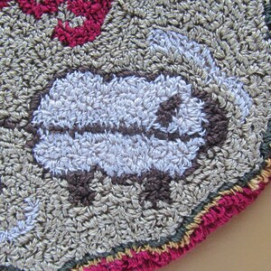 Primitive Christmas Punch Needle KIT Sheep with sleigh PunchNeedle pattern Needle Punch Sled Christmas Tree Joy image 7