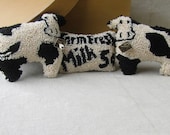 Primitive Holstein Cows Punch Needle Pattern: Country Milk Sign (PDF Instant Download)
