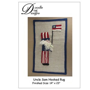 Hooked Rug Pattern for Uncle Sam Patriotic American Flag Full Size Pattern Instant Download Digital Rug Hooking pdf image 2