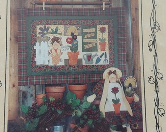 Garden Thyme Quilt and Bunny Craft Pattern by Kim Goodrich - Once Upon a Vine - 1996 - Wall Quilt Pattern