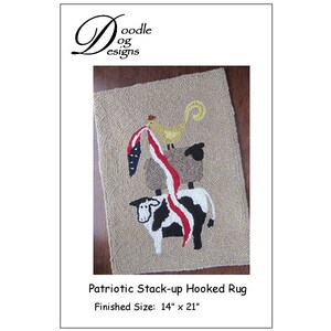 Hooked Rug Pattern for Patriotic Animal Stack-up Full Size Pattern Instant Download Digital Pattern Rug Hooking Pattern pdf pattern image 2