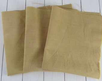 Hand Dyed Weavers Cloth ~ Mottled Tan / Khaki - punchneedle - needle punch - punch needle fabric ~ Sand colored