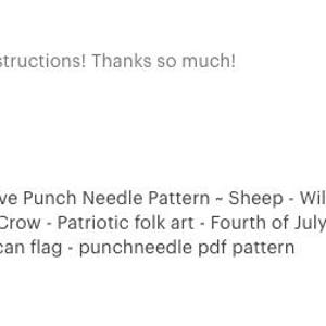 Punch Needle Pattern Sheep Willow Tree Crow Patriotic folk art Fourth of July American flag punchneedle pdf pattern image 5