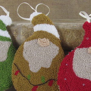 Gnome Punch Needle KIT Christmas Ornaments punchneedle pattern 3D needle punch embroidery image 10
