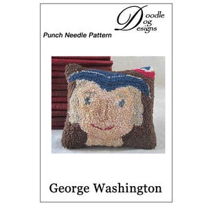 Punch Needle Pattern George WashingtonBowl Filler Shelf Sitter Patriotic Folk Art punchneedle pdf pattern e-pattern image 3