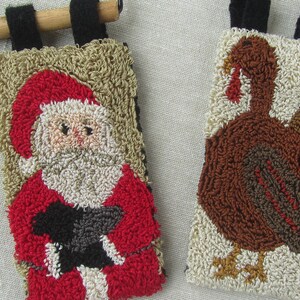 Punch Needle Pattern Hanging Banners Thanksgiving Christmas Punchneedle pdf pattern needle punch epattern Turkey Santa Sheep image 8