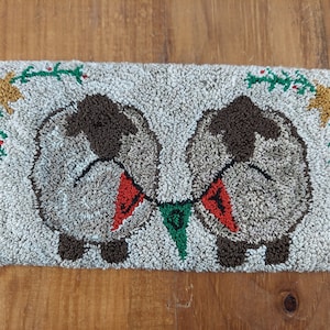 Punch Needle Pattern ~ Christmas Sheep JOY Banner ~ Punchneedle pdf Pattern ~ Needle Punch Epattern