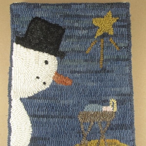 Hooked Rug Pattern for Snowman & Manger ~ Instant Download ~ Digital Pattern ~ Rug Hooking Pattern ~ pdf pattern