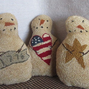 Americana Snowmen Trio Punch Needle Pattern (PDF)
