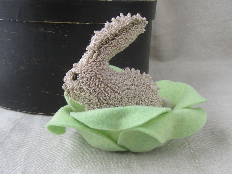 Punch Needle Pattern Bunny in a Head of Cabbage punchneedle pdf pattern needle punch epattern Bunny Punch Needle Bunny Pattern image 1