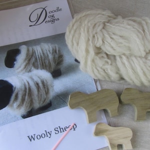 Craft Kit - Handspun Wool Yarn Wrapped Sheep ~ Handmade Gift ~ Easy - All Ages - Kids - Adults