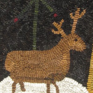 Hooked Rug Pattern for Primitive Santa & Reindeer Instant Download Digital Pattern Rug Hooking Pattern pdf pattern image 5