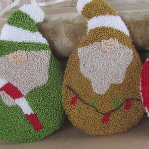 Gnome Punch Needle KIT Christmas Ornaments punchneedle pattern 3D needle punch embroidery image 9