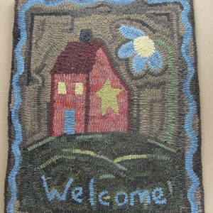Saltbox House Hooked Rug Pattern: Welcome Summer Flower (Mailed Pattern)
