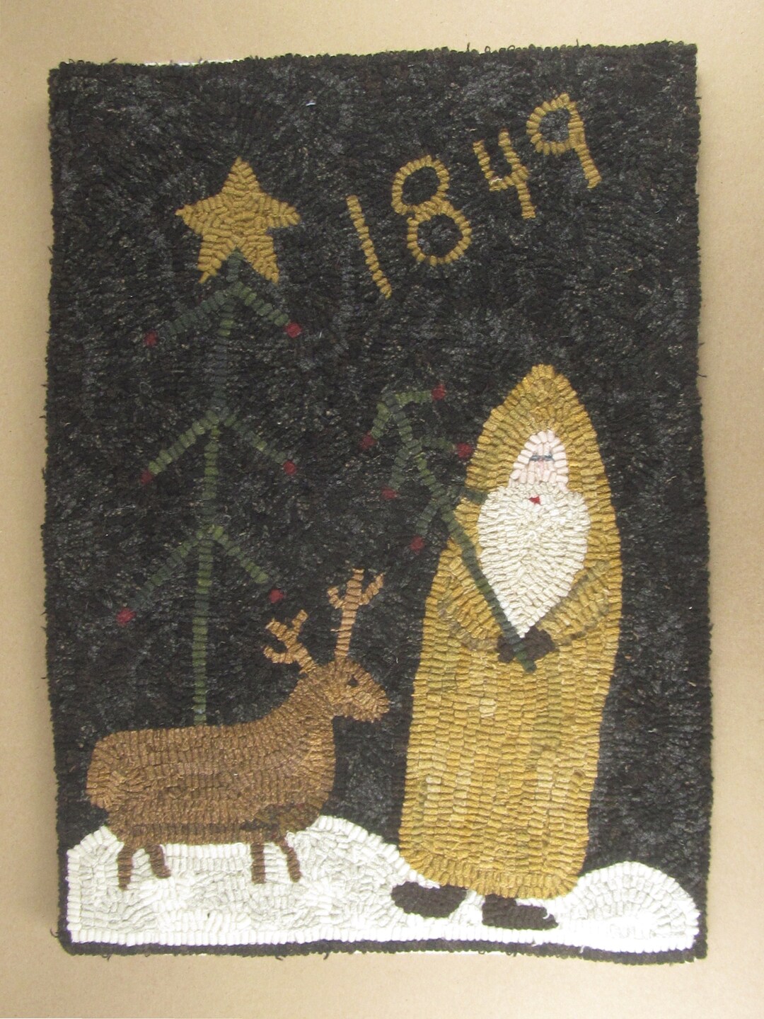 Flying Santa Rug Pattern Primitive Santa & Reindeer Hooked Rug Pattern (PDF Download) - Etsy