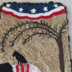 Punch Needle Pattern Sheep Willow Tree Crow Patriotic folk art Fourth of July American flag punchneedle pdf pattern image 8