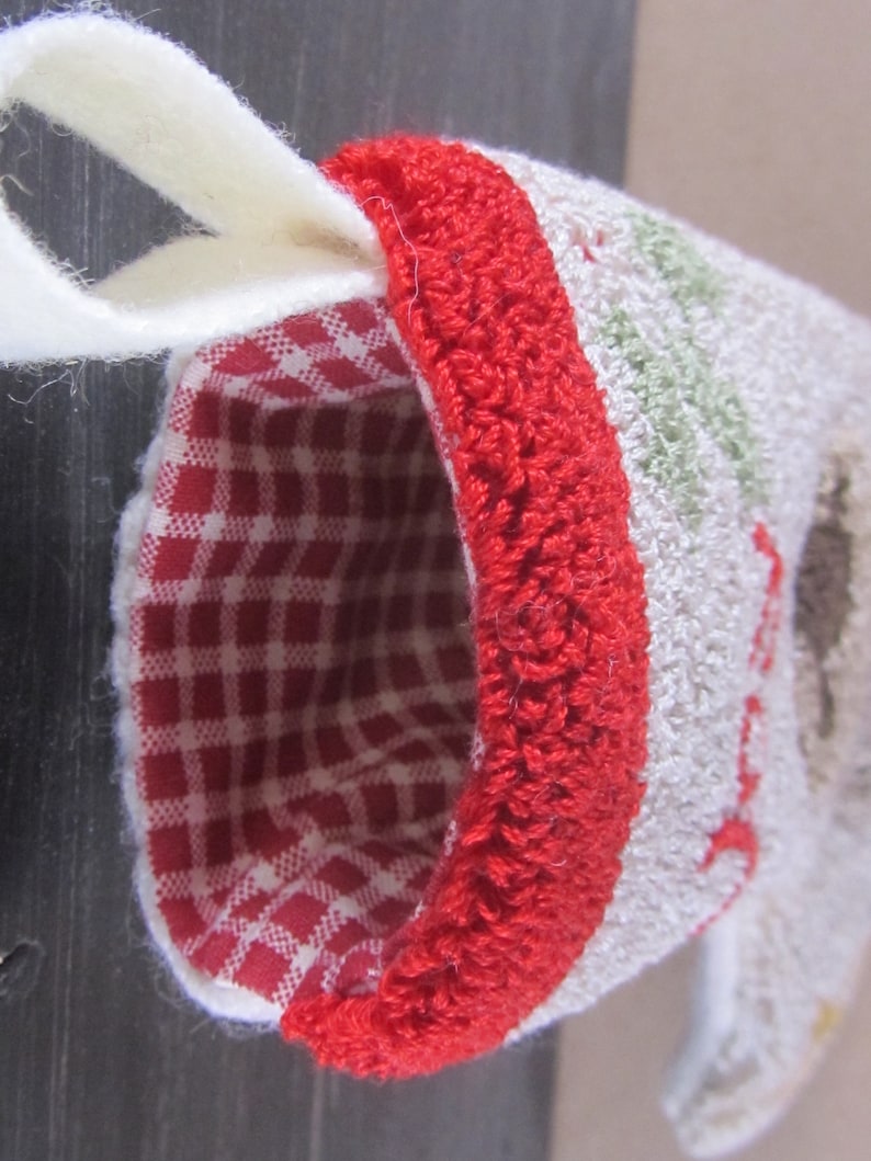 Punch Needle Pattern Christmas stocking with sheep Etsy