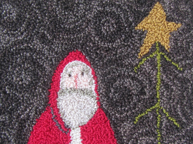 Primitive Punch Needle KIT Christmas Santa and Sheep Etsy