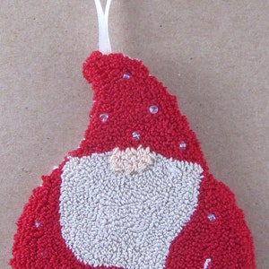Gnome Punch Needle KIT Christmas Ornaments punchneedle pattern 3D needle punch embroidery image 6