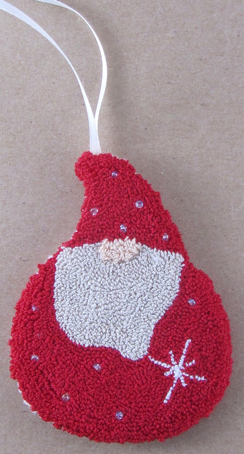 Gnome Punch Needle KIT Christmas Ornaments punchneedle pattern 3D needle punch embroidery image 6