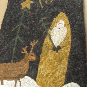 Hooked Rug Pattern for Primitive Santa & Reindeer Instant Download Digital Pattern Rug Hooking Pattern pdf pattern image 7