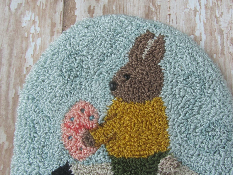 Primitive Punch Needle KIT Sheep with Easter bunny Etsy