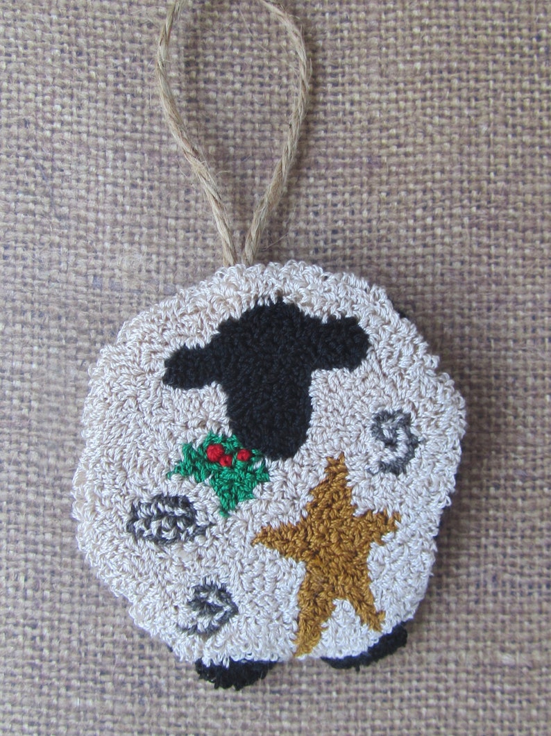 Punch Needle Pattern Sheep Ornaments Needle Punch pattern Punch Needle Embroidery PDF Instant Download Christmas punch needle image 6