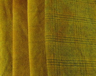 Hand Dyed Felted Wool Fat Quarters Gold Nugget - Rug Hooking - Applique Wool - Penny Rug Wool - Hand Overdyed - Hooked Rug Wool - Felted